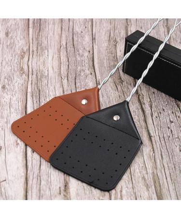 KKRAUS 2 Pack Fly Swatter Manual Leather Heavy Duty with Wooden Long Handle Fly Swatters for Outdoor Indoor Flies Bees Mosquitoes Flyswatter (Color : Black) - Buy Online on GoSupps.com