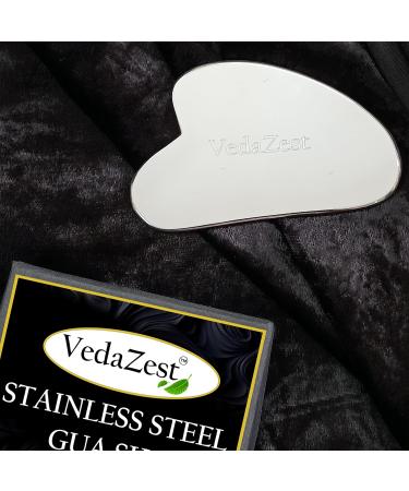 Stainless Steel Gua Sha Facial Massage Tool - Reduce Puffiness & Lift Skin | International Shipping - Buy Online on GoSupps.com