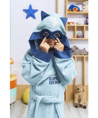 Ely Parker Super Soft Turkish Cotton Hooded Bathrobe for Boys & Girls | Terry Towel Absorbent Comfortable | Ages 5-6 - Buy Online on GoSupps.com
