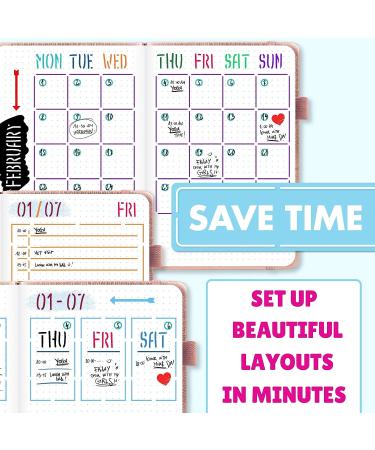 Dotted Journal Stencil Set - Easy Layout Creation Kit for Planners - Includes Bullet Points, Checklists, and Calendars - Buy Online on GoSupps.com