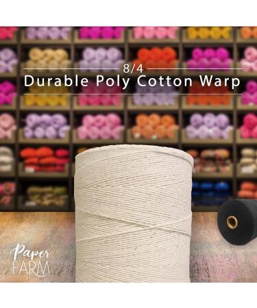 Durable 8/4 Warp Yarn Spool - Natural/Off White (800 Yards) | Ideal for Weaving Tapestry Rug Blanket - High-Quality Loom Warping Thread - Buy Online on GoSupps.com