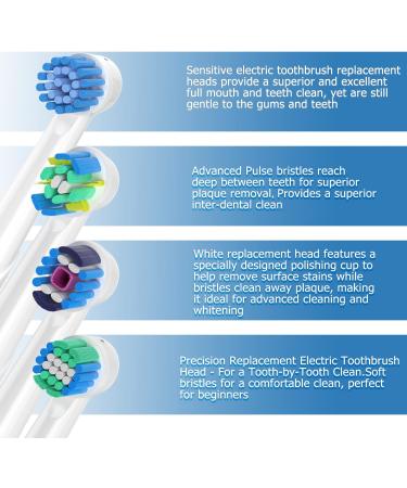 Aoxgao Replacement Heads for Oral B Braun Electric Toothbrushes - 16 Pack, 4 Types Brush Heads Refill for Pro/Genius/Smart/Vitality Series - Buy Online on GoSupps.com
