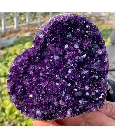 Natural Crystal Rough Crystal Cluster Natural Heart-Shaped Amethyst Gem Quartz Cluster Crystal Sample (Size : 300-350g) - Buy Online on GoSupps.com