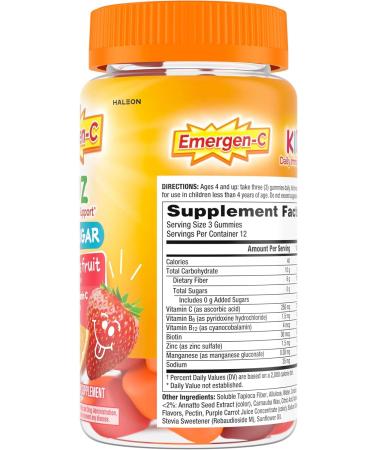 Emergen-C Zero Sugar Immune Support Kidz Gummies 36 Count 36 Count (Pack of 1) - Buy Online on GoSupps.com
