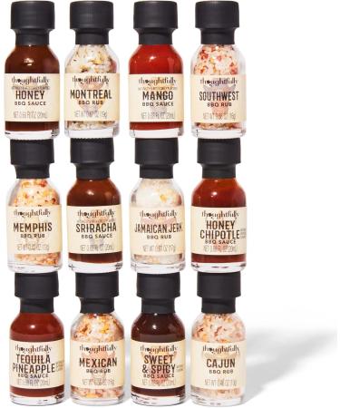 Thoughtfully Gourmet Lot de sauces BBQ & rubs grill - avec 6x sauce barbecue & 6x rub barbecue marinade s che - coffret cadeau livre lot de 12 - Buy Online on GoSupps.com