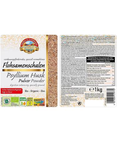 Organic Psyllium Husk Powder 1kg - 99%+ Purity, Vegan, No Additives, Raw-Food - Buy Online on GoSupps.com