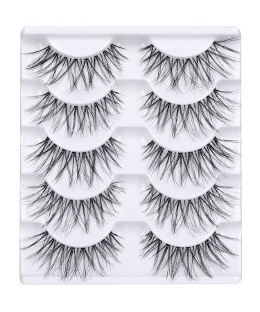 False Eyelashes Glamour Fake Lashes Reusable 100% Handmade (5 Pairs) D-17MM Glamour
