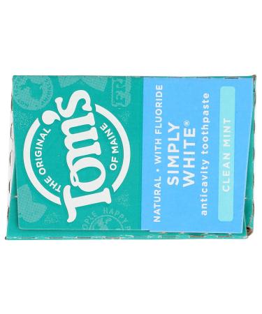 Buy Toms of Maine Simply White Clean Mint Toothpaste 4 OZ - Natural Whitening & Fresh Breath - International Shipping Available - Buy Online on GoSupps.com