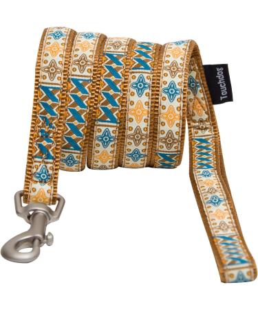Touchdog Caliber Designer Embroidered Fashion Pet Dog Leash and Harness Combination Medium Brown Pattern Brown Pattern Medium - Buy Online on GoSupps.com