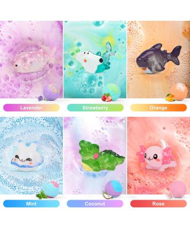 Trecaan Bath Bombs for Kids with Toys Inside Set of 6 Bath Bomb Gift Set Marine Life Toys Gift for Kids Handmade Fizzy Balls Kit Organic Bubble Bath Bomb Great Gift for Birthday Christmas Easter 6pcs+toys - Buy Online on GoSupps.com