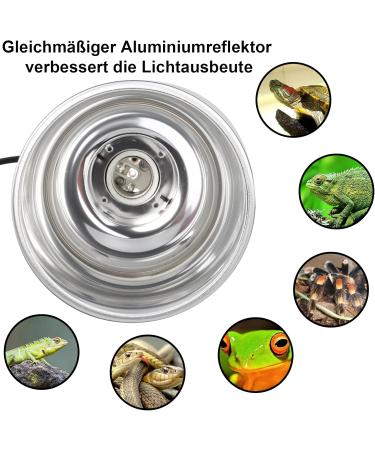 Buy Aiicioo 5.5 Inch E27 Terrarium Lamp for Iguanas | Reflector Clamp Lamp for Lizards & Turtles - Buy Online on GoSupps.com