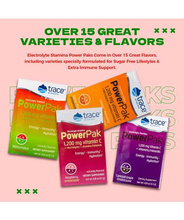 Trace Minerals Power Pak Watermelon - Electrolyte Powder with Vitamin C & Zinc for Hydration, Immune Support, and Energy - 30 Packets - Buy Online on GoSupps.com