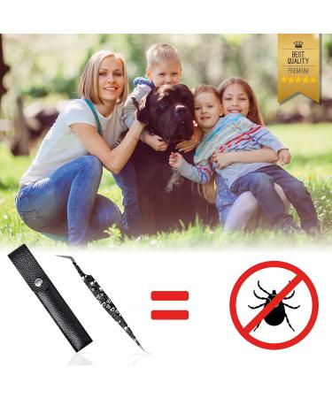 Helperfect Premium 2-in-1 Stainless Steel Tick Pliers for Dogs & Cats | Gentle & Effective Tick Remover with Tweezers & Hooks | Ideal for Pet Owners - Black - Buy Online on GoSupps.com