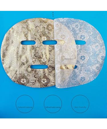 50 Pre-cut Facial Mask Sheets Moisture Retention Skin Care Flower Gold Tencel Material Compressed for DIY Beauty - Buy Online on GoSupps.com