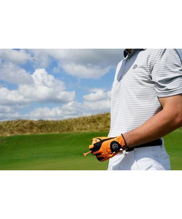 Zero Friction Men's Compression-Fit Golf Glove - Orange, Left Hand, Universal Fit - Buy Online on GoSupps.com