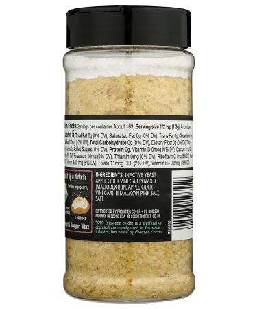 Frontier Co-op Nutritional Yeast with Himalayan Salt & Apple Cider Vinegar - 7.51 oz - Buy Online on GoSupps.com