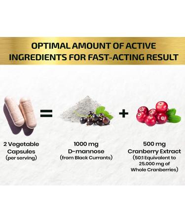 D-Mannose & Cranberry Extract Capsules 1500mg - Fast-Acting UTI & Bladder Health Supplement - Buy Online on GoSupps.com