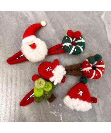 amangul Wreath Christmas Hat Shape Hair Clips Headwear Wreath Hair Clip for Christmas Headpiece Fancy Dress Party Supplies(4) - Buy Online on GoSupps.com