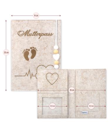 Lezzanna Motherpass Cover - Felt Document Bag for Ultrasound & Pregnancy - 4 Colors Available - Perfect Gift for Moms - Beige Organizer with Multiple Compartments - Buy Online on GoSupps.com