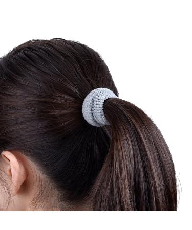 5-Piece Large Cotton Hair Tie Set | Stretchable Seamless Ponytail Holders for Thick & Curly Hair - Multicolored - Buy Online on GoSupps.com