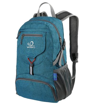 WATERFLY Small Lightweight Packable Backpack: 20l Ultra Light Foldable Travel Hiking Camping Daypack Day Pack for Man Woman A-teal Blue