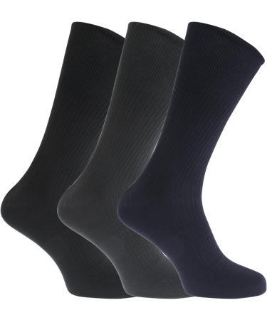 Mens Big Foot Non Elastic Diabetic Socks (3 Pairs) 12-15 Shades of Brown - Comfortable & Stylish - Buy Online on GoSupps.com