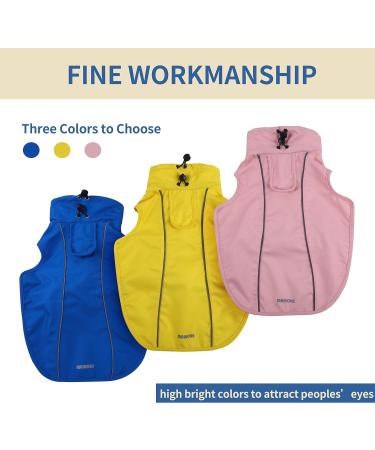 Adjustable Waterproof Dog Raincoat for Dogs Lightweight Pet Rain Jacket Puppy Clothes with Reflective Strip for Small Medium Large Dogs Medium Blue - Buy Online on GoSupps.com