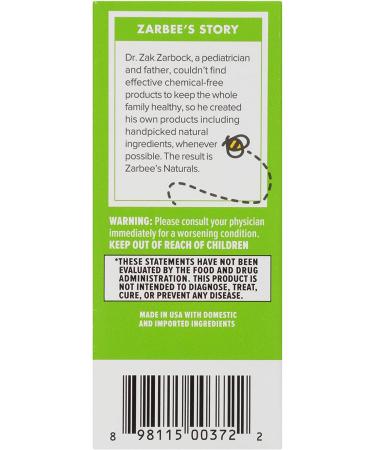 Zarbee's Naturals Baby Cough Syrup + Mucus Relief - Cherry Flavor - 2 Fl Oz - Buy Online on GoSupps.com