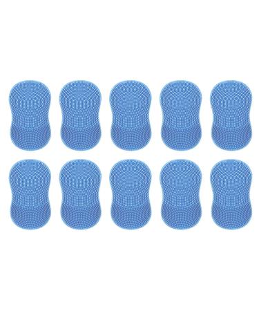 Silicone Face Scrubber - Deep Cleaning Face Scrubbing Silicone Brush Manual Massaging Face Scrubber with Soft Bristles for Camping Travelling Blue