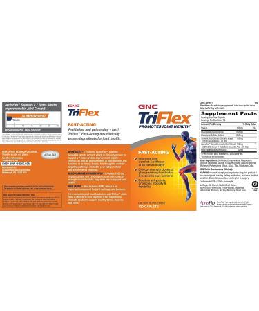 GNC TriFlex Fast-Acting Joint Relief 120 Caplets - Clinical Strength Glucosamine, Chondroitin, Boswellia & Turmeric Formula for Comfort and Flexibility - Buy Online on GoSupps.com