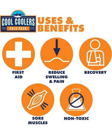 Cool Coolers Flexible Gel Ice Pack Standard Large - Reusable Cold Compress for Sore Muscles, Bruising, and Swelling - 11x14.5 Inch - 2 Count - Buy Online on GoSupps.com
