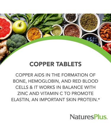 Nature's Plus Copper 3 mg - 90 Tablets for Immune Support & Wellness - Buy Online on GoSupps.com
