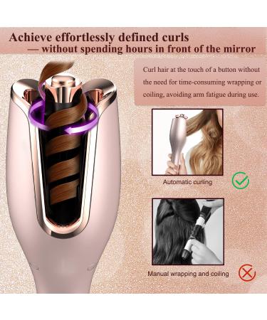 Automatic Hair Curler - 1" Rotating Barrel 4 Temp Settings Fast Heating for 6-25" Hair - Rose Gold - Buy Online on GoSupps.com