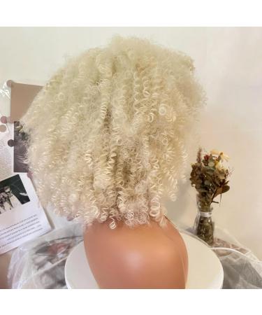 Colorfulpanda Afro Wig for Women - Light Blonde Synthetic Wavy Curly Hair | Kinky Curly Short Wig for Everyday & Cosplay - Buy Online on GoSupps.com