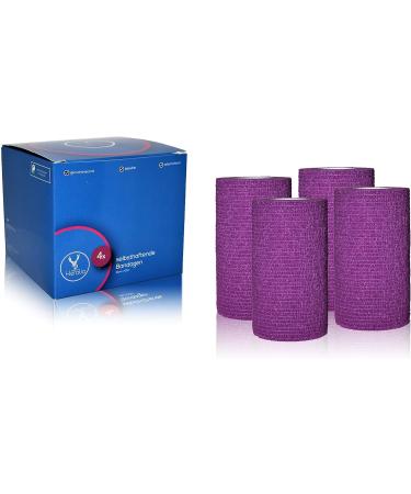 Herolio 4x Self-Adhering Bandage Tape - Elastic Adhesive for Humans & Animals - Ideal for Sports & Care - Purple 10x450 cm - Buy Online on GoSupps.com