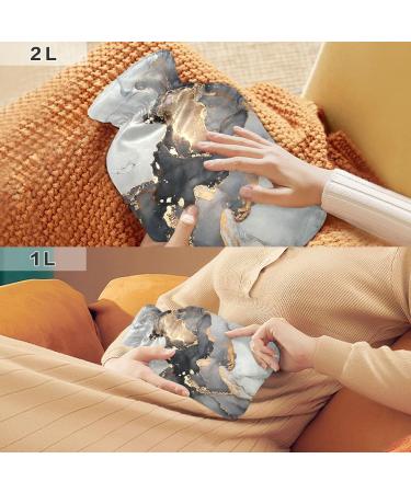 Luxury Marble Hot Water Bottle with Cover - Pain Relief & Heating Bag for Pregnant Women - 1L International Shipping - Buy Online on GoSupps.com