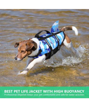 Shop Cit toile Camouflage Life Jacket for Dogs | Reflective & Durable Dog Swimming Vest - Small Medium Large - Perfect for Sea Lake & River - Blue Camouflage - Buy Online on GoSupps.com