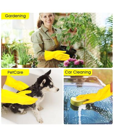 Wllhyf Reusable Rubber Cleaning Gloves - 2 Pairs Waterproof Kitchen & Household Gloves | Flexible & Durable for Dishes & Cleaning - Buy Online on GoSupps.com