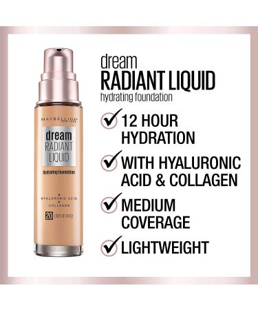 Maybelline Dream Radiant Liquid Makeup - Medium Coverage Hydrating - Nude Beige - 1 Fl. Oz - Buy Online on GoSupps.com
