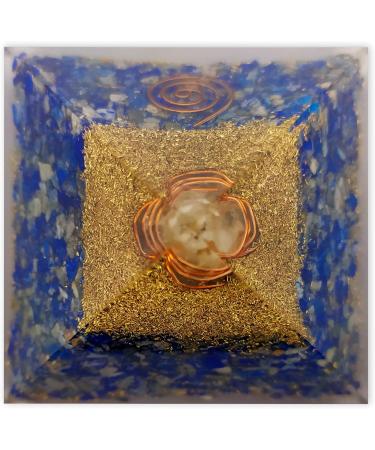 Lamare Orgonite Pyramid with Lapis Lazuli - Energetic Balance & Protection | Elegance Purity Wisdom & Divine Power - 76mm - Buy Online on GoSupps.com