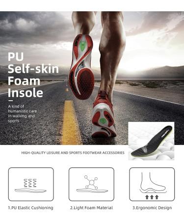 Memory Foam Insoles for Men Women - Air-Cross Replacement Shoe Inserts - Shock Absorbing Cushion Insoles for Foot Pain Relief - Black - Size 42EUR/US M 8.5/W 9.5 - Buy Online on GoSupps.com