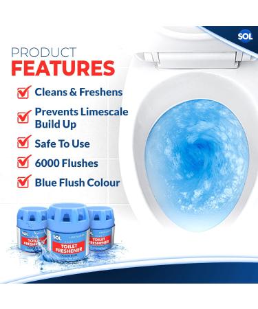 6pk Ocean Blue Toilet Fresheners | 1000 Flushes Each | Prevents Limescale | Total Cistern Cleaner | 6 Count - Buy Online on GoSupps.com