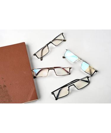 Eyekeper Blue Light Filter Reading Glasses - UV420 Protection Semicircular Design +2.50 Magnification Metallic Blue-Gray Frame - Buy Online on GoSupps.com