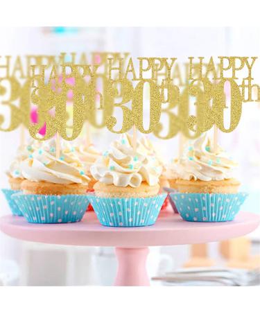 Unimall 24 Pieces Gold Glitter Number 30 Birthday Cupcake Toppers Happy 30th Cupcake Picks Mini Cake Decorations for Youth 30 Years Old Birthday Anniversary Party Supplies - Buy Online on GoSupps.com