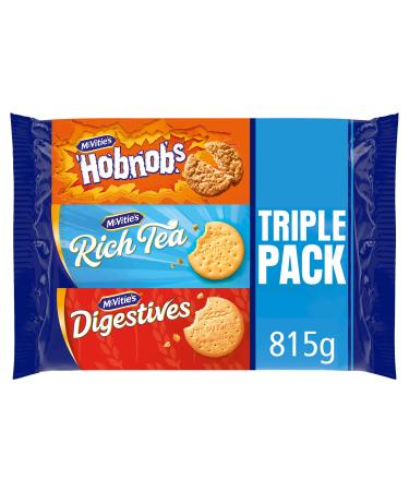 McVitie's Selection Triple Pack - Original Digestives & Rich Tea & HobNobs Biscuits - 815 g