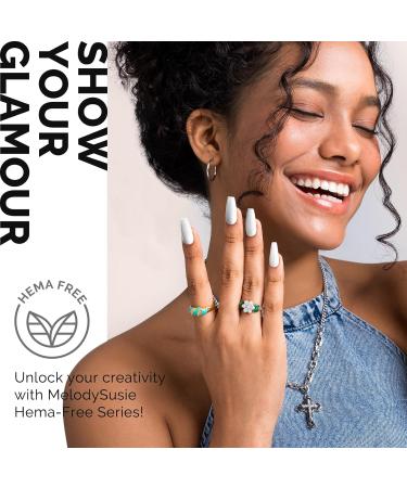 MelodySusie Hema Free Gel Nail Polish - Long-Lasting Non-Toxic White Gel for DIY Nail Art | Soak Off UV Polish 0.5 Fl Oz - Buy Online on GoSupps.com