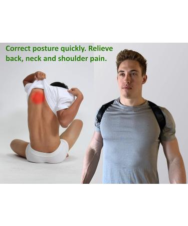 Posture Corrector Back Brace for Men & Women | Adjustable Upper Back Straightener | Pain Relief for Back Neck & Shoulders | Universal L & XL Sizes Available - Buy Online on GoSupps.com