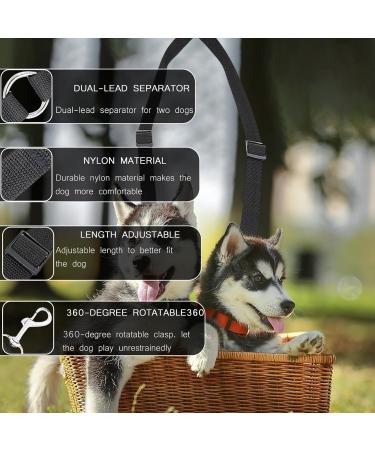 Premium Dog Leash Splitter - Dual Line Leash for 2 Dogs Adjustable Size Perfect for Hiking Jogging & Training - Black - Buy Online on GoSupps.com