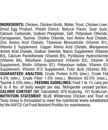 Blue Buffalo Wilderness Wild Delights Natural Wet Cat Food Chicken & Trout Minced 5.5oz (Pack of 24) Large Cans Minced Chicken & Trout - Buy Online on GoSupps.com