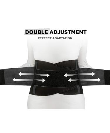 Vitalbak Back Bandage for Men & Women - Lumbar Support Belt for Hip & Back Pain Relief | Adjustable Two-Setting Black Back Support (Size L) - Buy Online on GoSupps.com